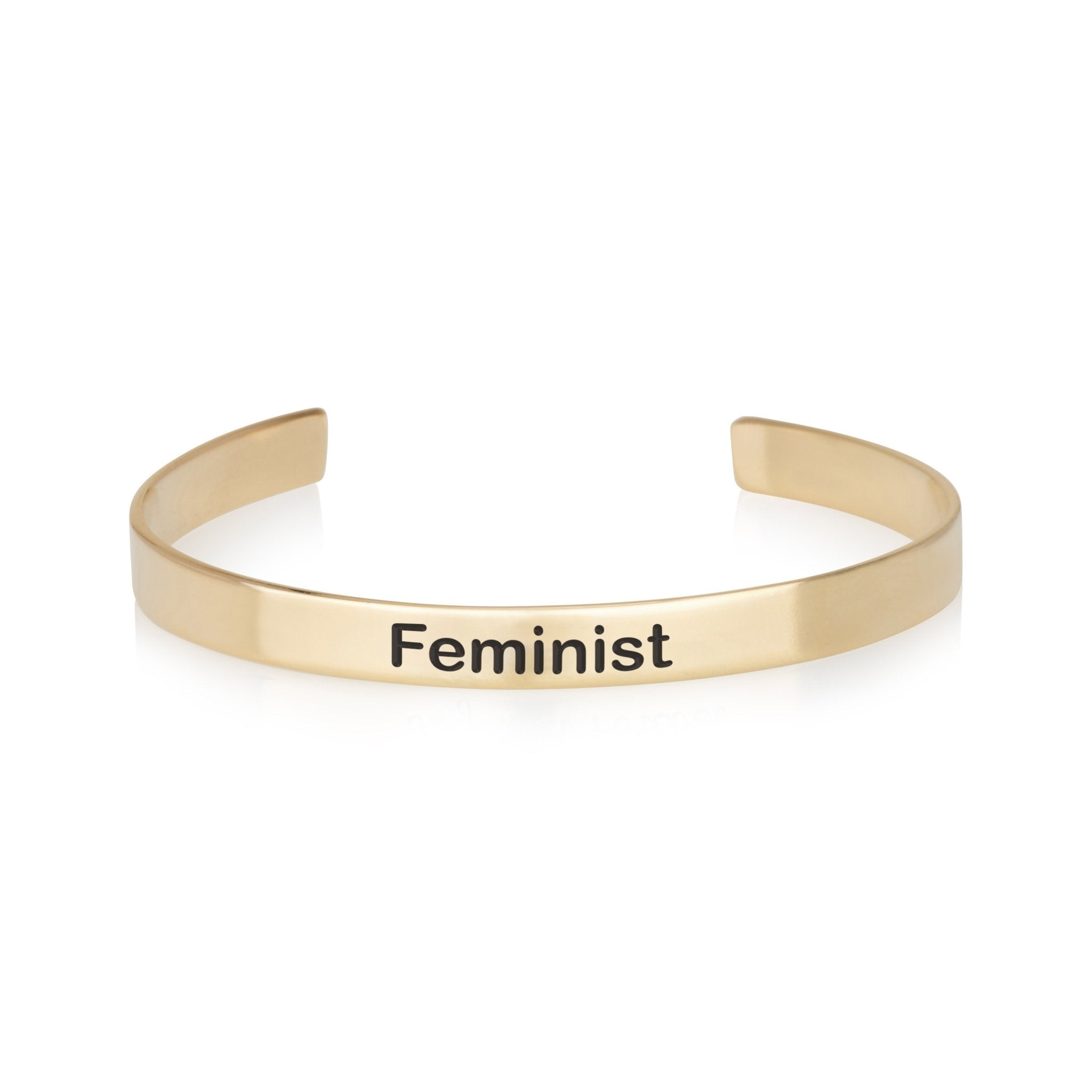 Feminist Engraved Cuff Bracelet La Vie Bien Feminist Engraved Cuff Bracelet