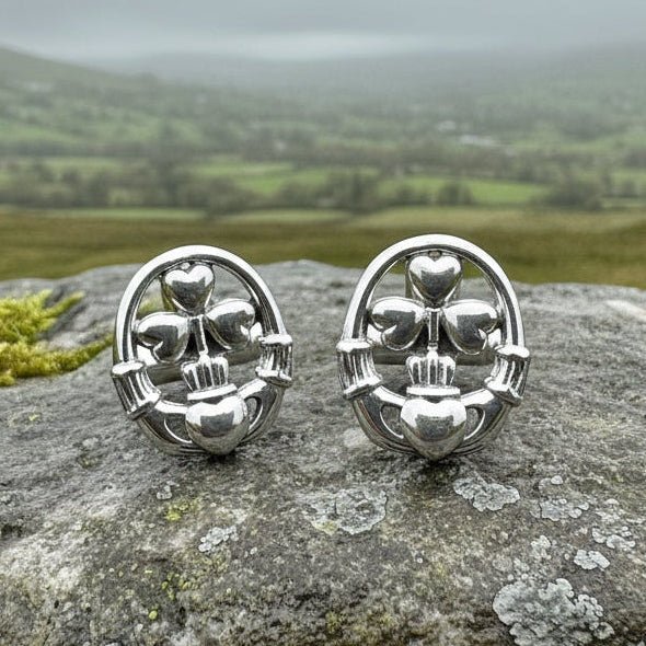 Fergal Irish Claddagh Sterling Silver Cuff Links Cuff Links La Vie Bien Fergal Irish Claddagh Sterling Silver Cuff Links