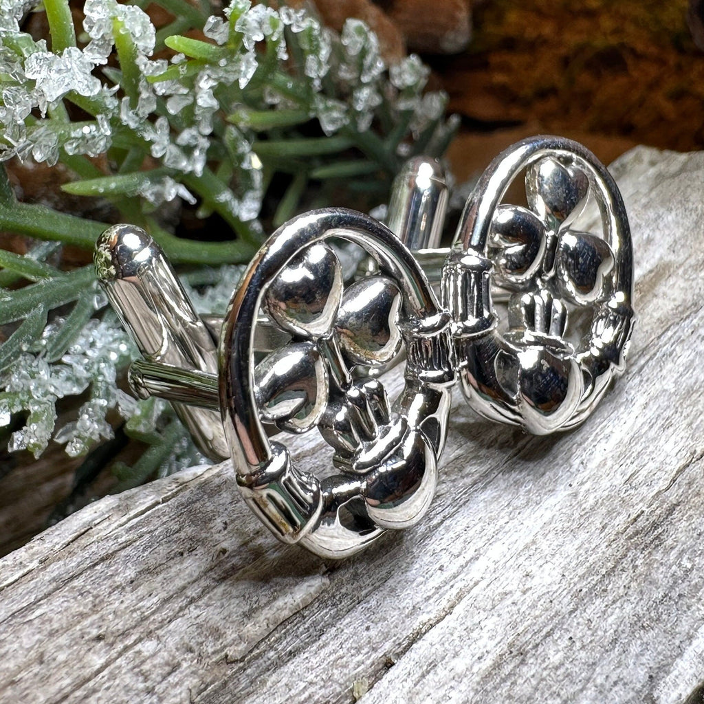 Fergal Irish Claddagh Sterling Silver Cuff Links Cuff Links La Vie Bien Fergal Irish Claddagh Sterling Silver Cuff Links