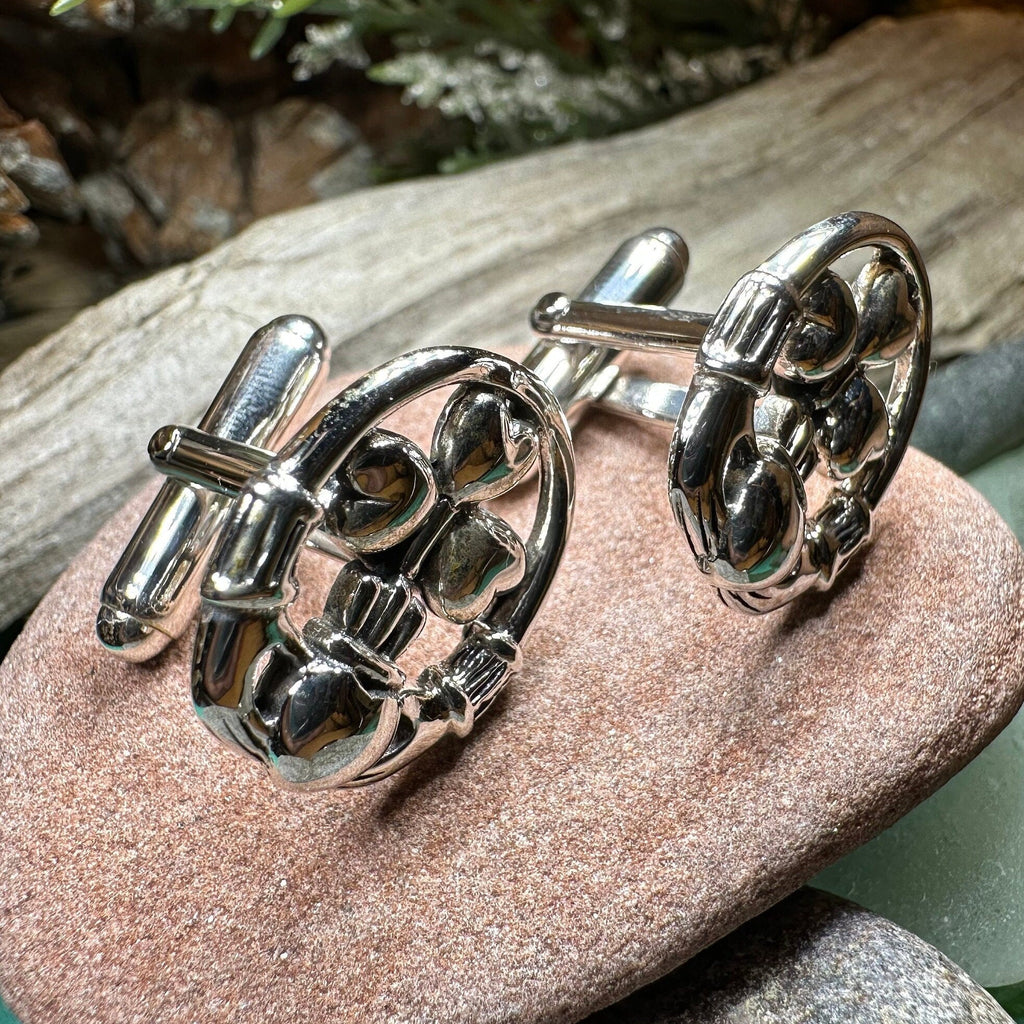 Fergal Irish Claddagh Sterling Silver Cuff Links Cuff Links La Vie Bien Fergal Irish Claddagh Sterling Silver Cuff Links