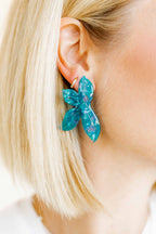 Fern Statement Earrings - Mystic Lagoon