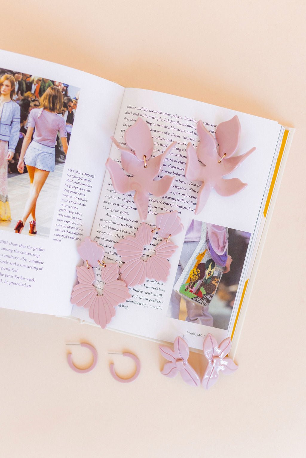 Fern Statement Earrings - Vintage Rose