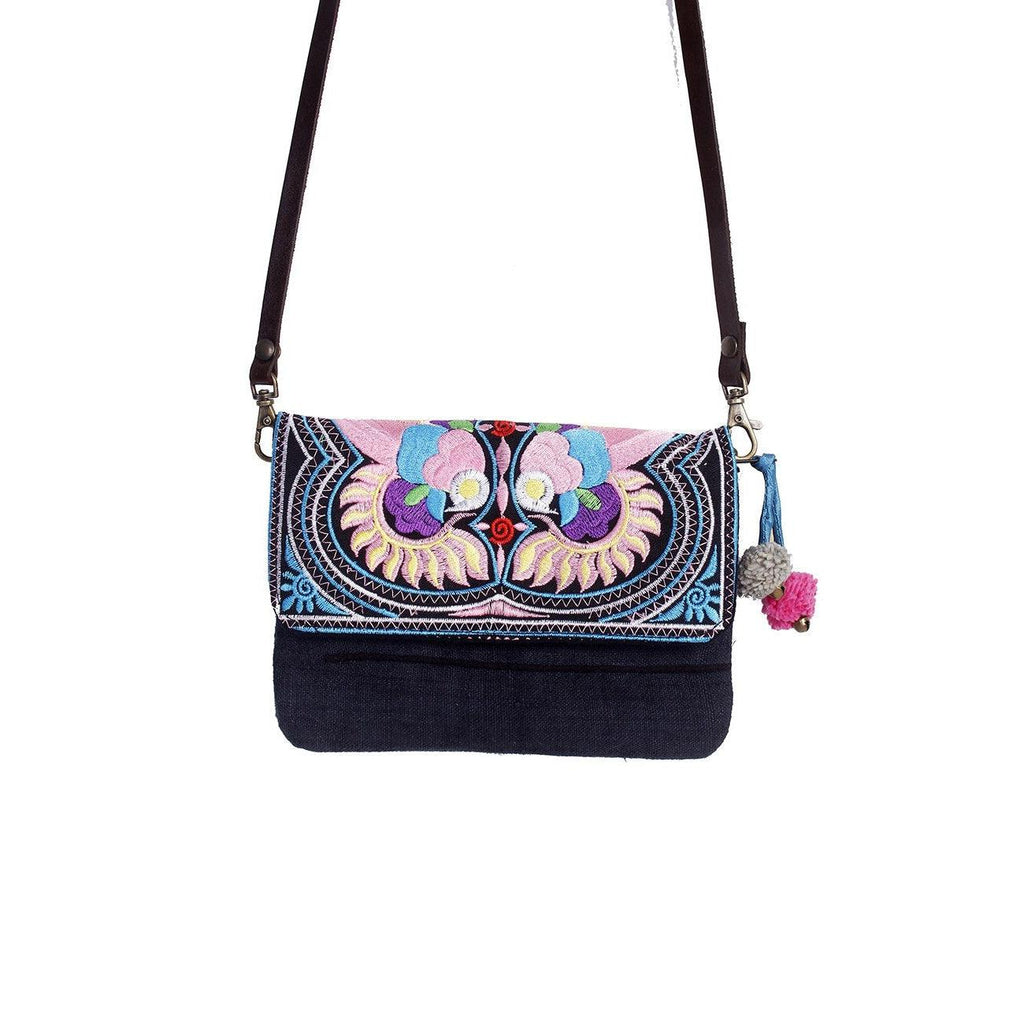 Fernanda Embroidered Convertible Crossbody|Clutch Bag - Thailand Bags La Vie Bien Fernanda Embroidered Convertible Crossbody|Clutch Bag - Thailand