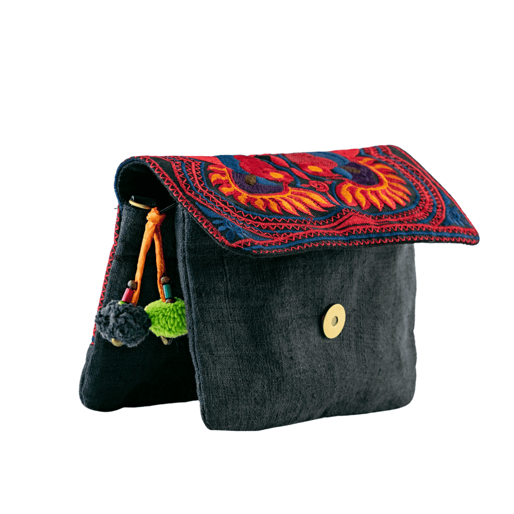 Fernanda Embroidered Convertible Crossbody|Clutch Bag - Thailand Bags La Vie Bien Fernanda Embroidered Convertible Crossbody|Clutch Bag - Thailand