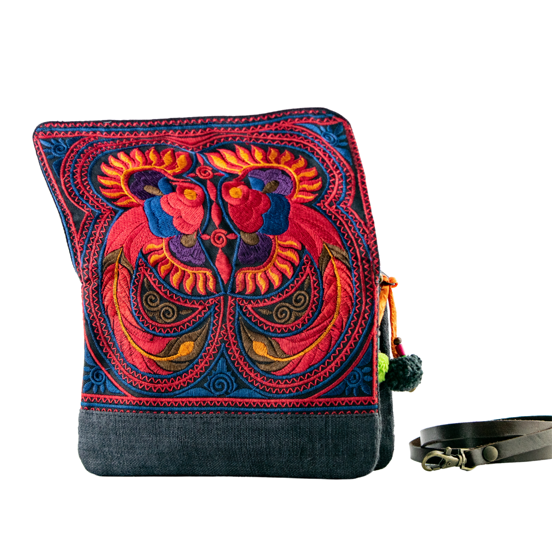 Fernanda Embroidered Convertible Crossbody|Clutch Bag - Thailand Bags La Vie Bien Fernanda Embroidered Convertible Crossbody|Clutch Bag - Thailand