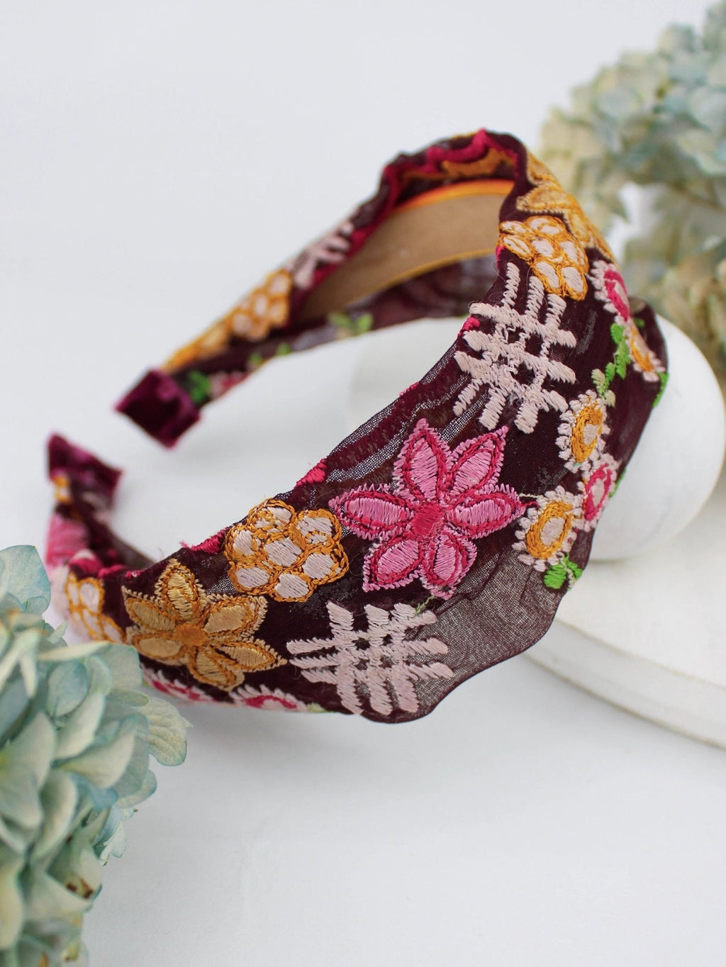 Festival Flowers Embroidered Headband by Ash & Rose