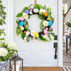 Festive Easter Floral Door Wreath with Pastel Speckled Eggs Easter > Wreaths La Vie Bien Festive Easter Floral Door Wreath with Pastel Speckled Eggs