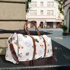 Festive Mexican Fiesta themed Pattern Duffle bag, maracas, skulls, passport stamps Bags La Vie Bien Festive Mexican Fiesta themed Pattern Duffle bag, maracas, skulls, passport stamps
