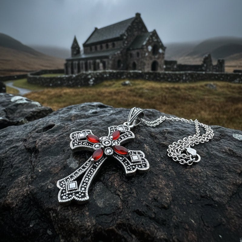 Fidelity Large Celtic Cross Necklace in Sterling Silver Pendant La Vie Bien Fidelity Large Celtic Cross Necklace in Sterling Silver