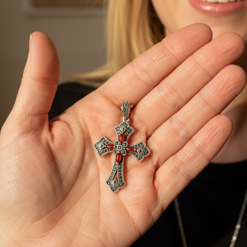 Fidelity Large Celtic Cross Necklace in Sterling Silver Pendant La Vie Bien Fidelity Large Celtic Cross Necklace in Sterling Silver