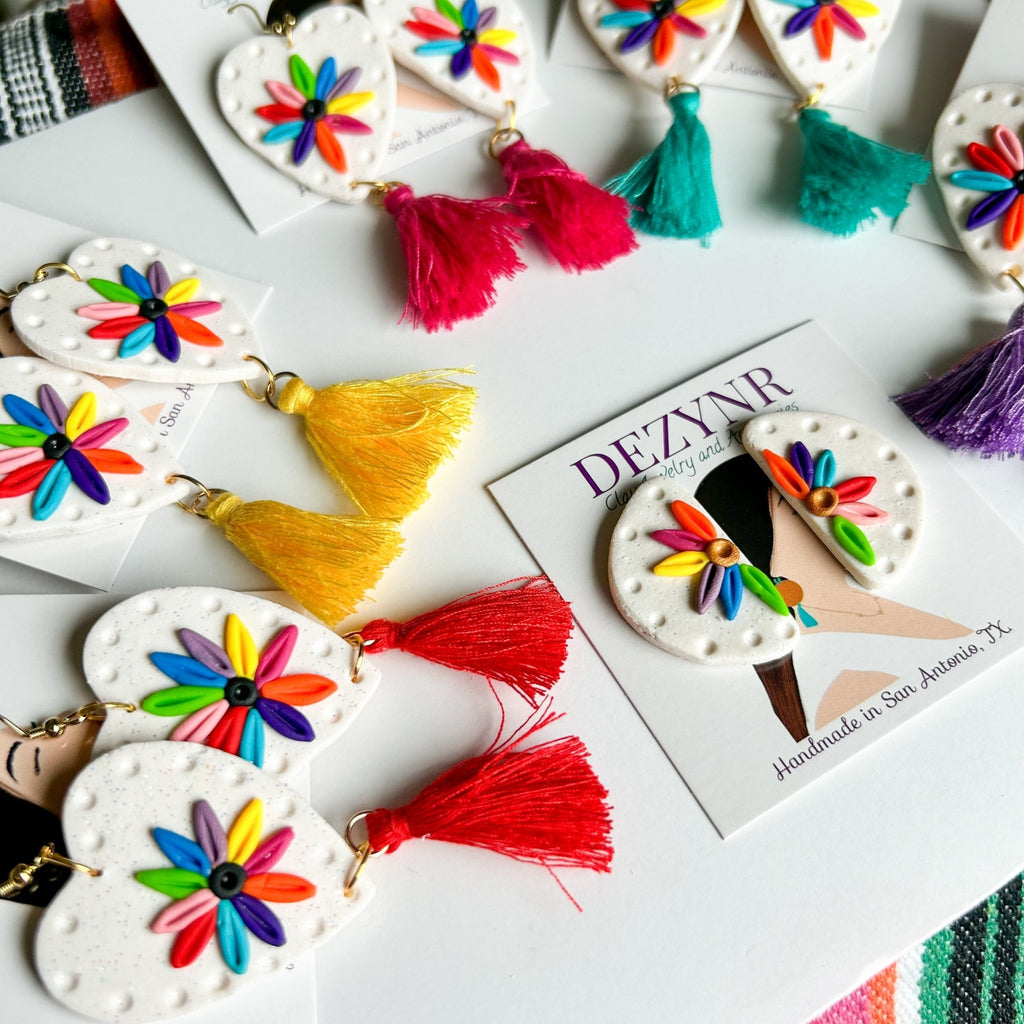 Fiesta Otomi Tassel Earrings La Vie Bien Fiesta Otomi Tassel