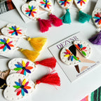 Fiesta Otomi Tassel Earrings La Vie Bien Fiesta Otomi Tassel
