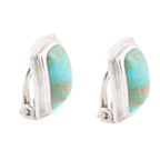 Fiji Isles Blue Turquoise Sterling Silver Clip Earrings Earrings La Vie Bien Fiji Isles Blue Turquoise Sterling Silver Clip Earrings