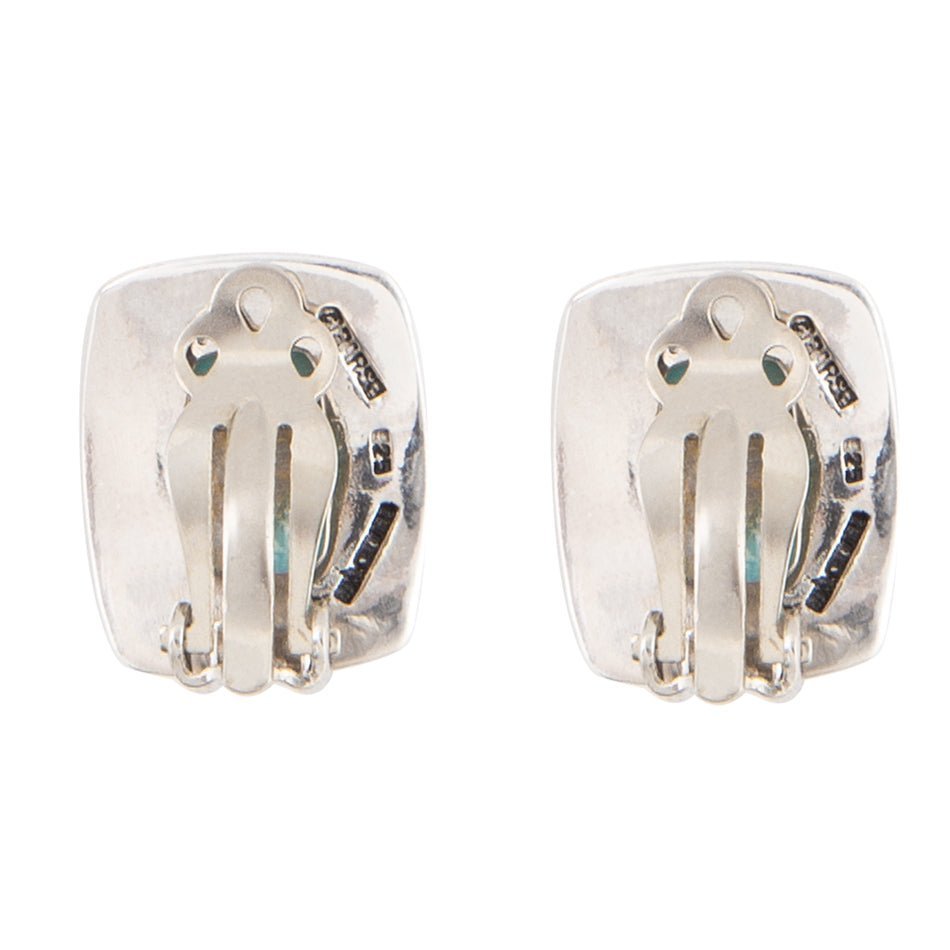 Fiji Isles Blue Turquoise Sterling Silver Clip Earrings Earrings La Vie Bien Fiji Isles Blue Turquoise Sterling Silver Clip Earrings