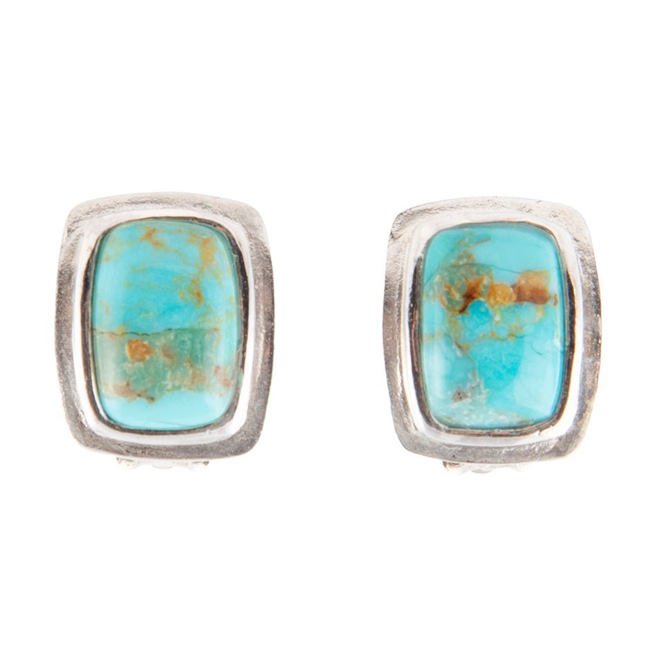 Fiji Isles Blue Turquoise Sterling Silver Clip Earrings Earrings La Vie Bien Fiji Isles Blue Turquoise Sterling Silver Clip Earrings
