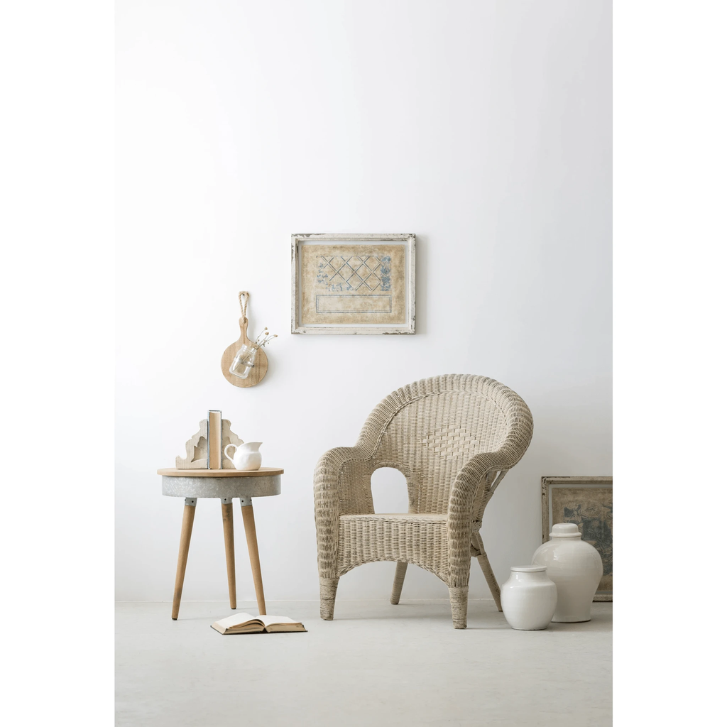 Terracotta Cachepot Jar in White Glaze, Tall by White Cliff Studio