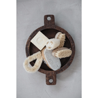 Loofah Brush with Cotton Rope Hanger, Natural by White Cliff Studio