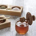 Mini Teak & Glass Honey Jar by White Cliff Studio