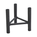 Textured Metal Triple Taper Candle Holder in Black by White Cliff Studio