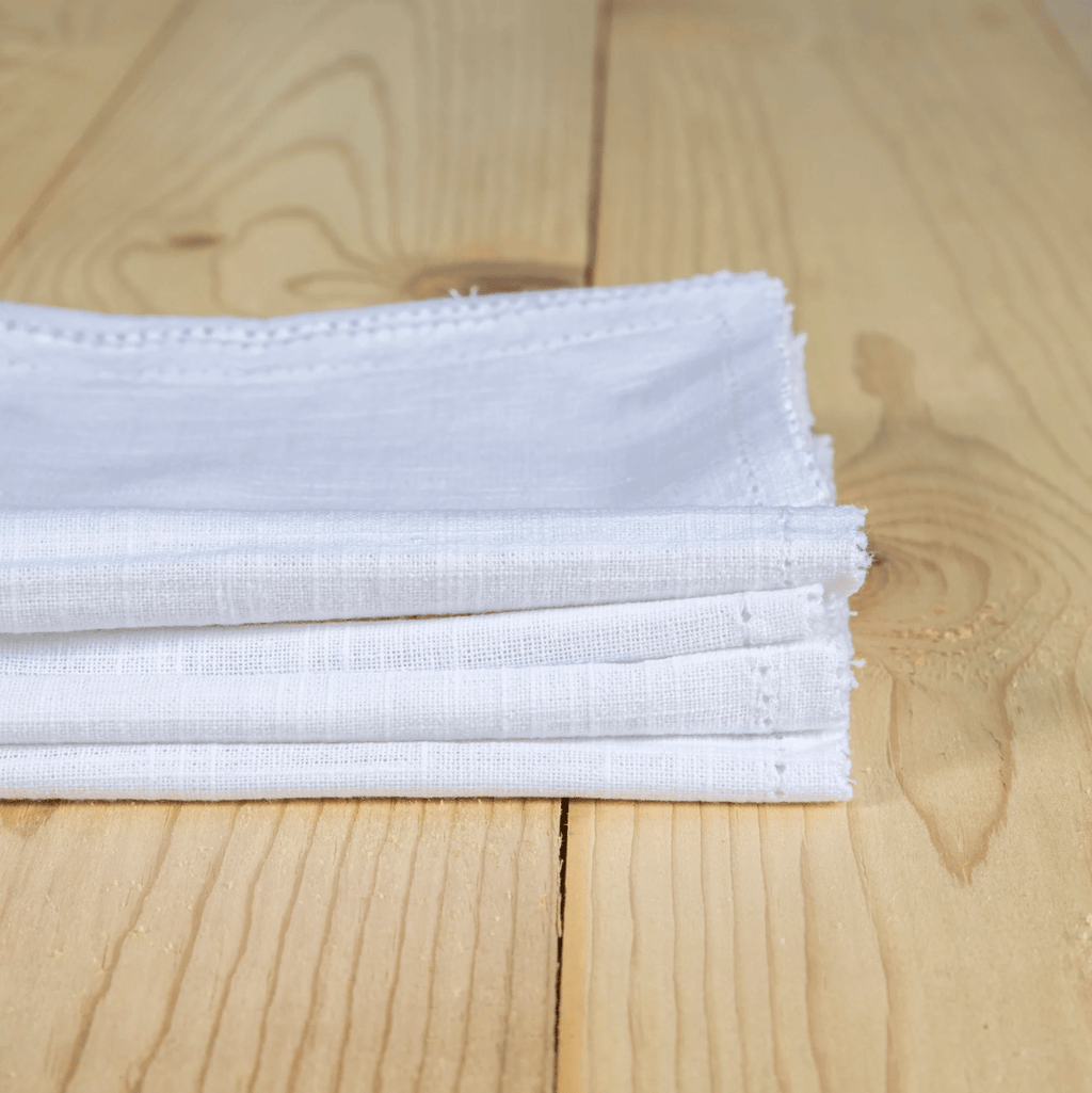 Riley Cloth Napkins, Set of 4, White