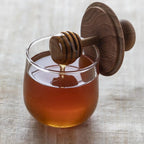 Mini Teak & Glass Honey Jar by White Cliff Studio