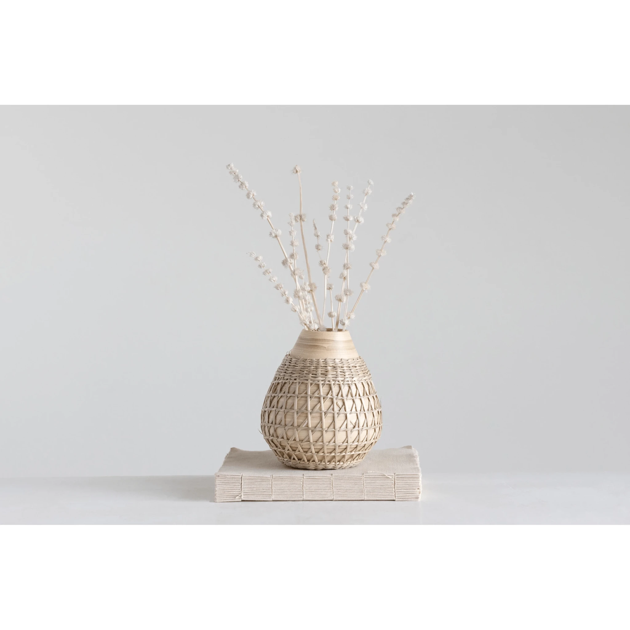 Bamboo Vase with Seagrass Weave by White Cliff Studio