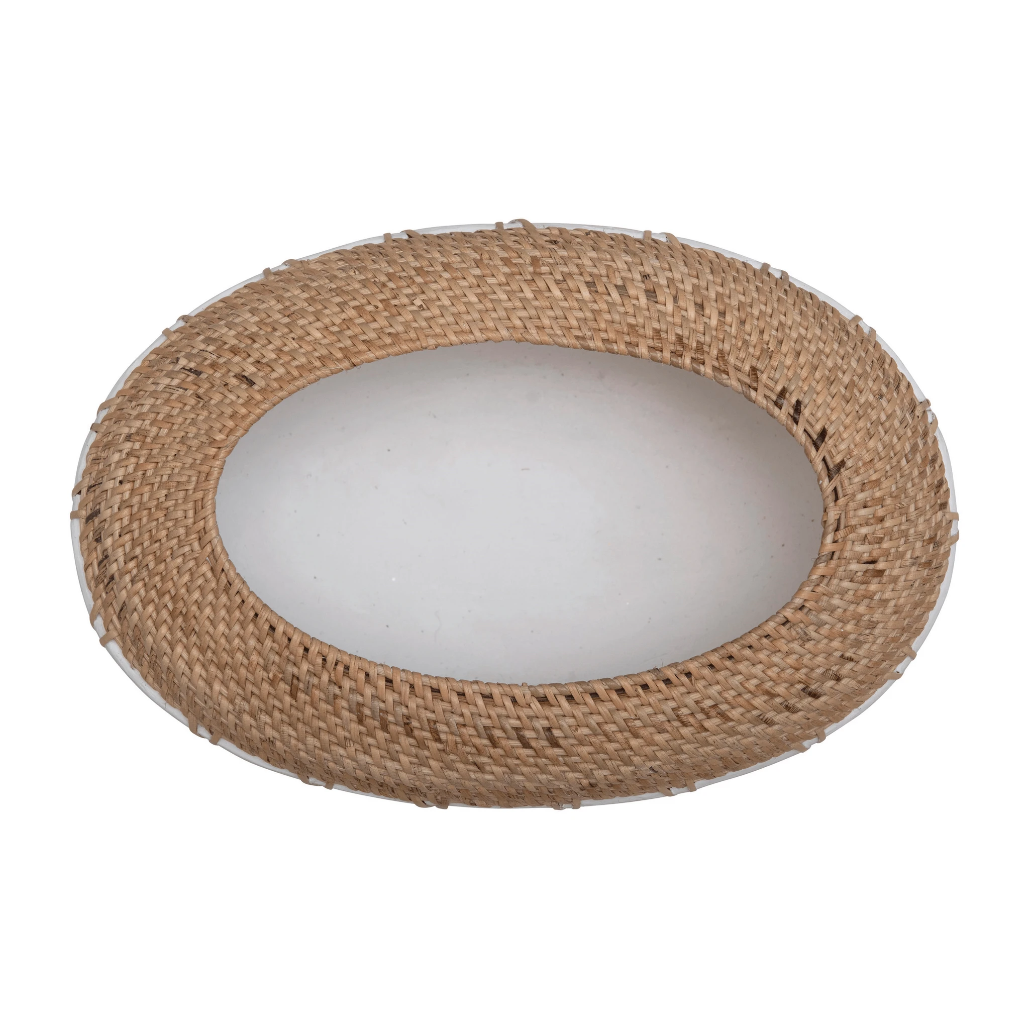 Benton Terracotta Planter with Hand-Woven Rattan Stitching by White Cliff Studio