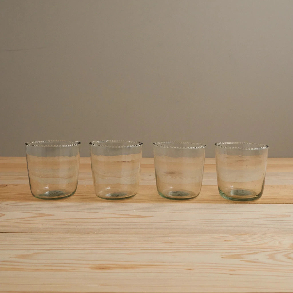 Ruffle Rocks Clear Drinking Glass by White Cliff Studio