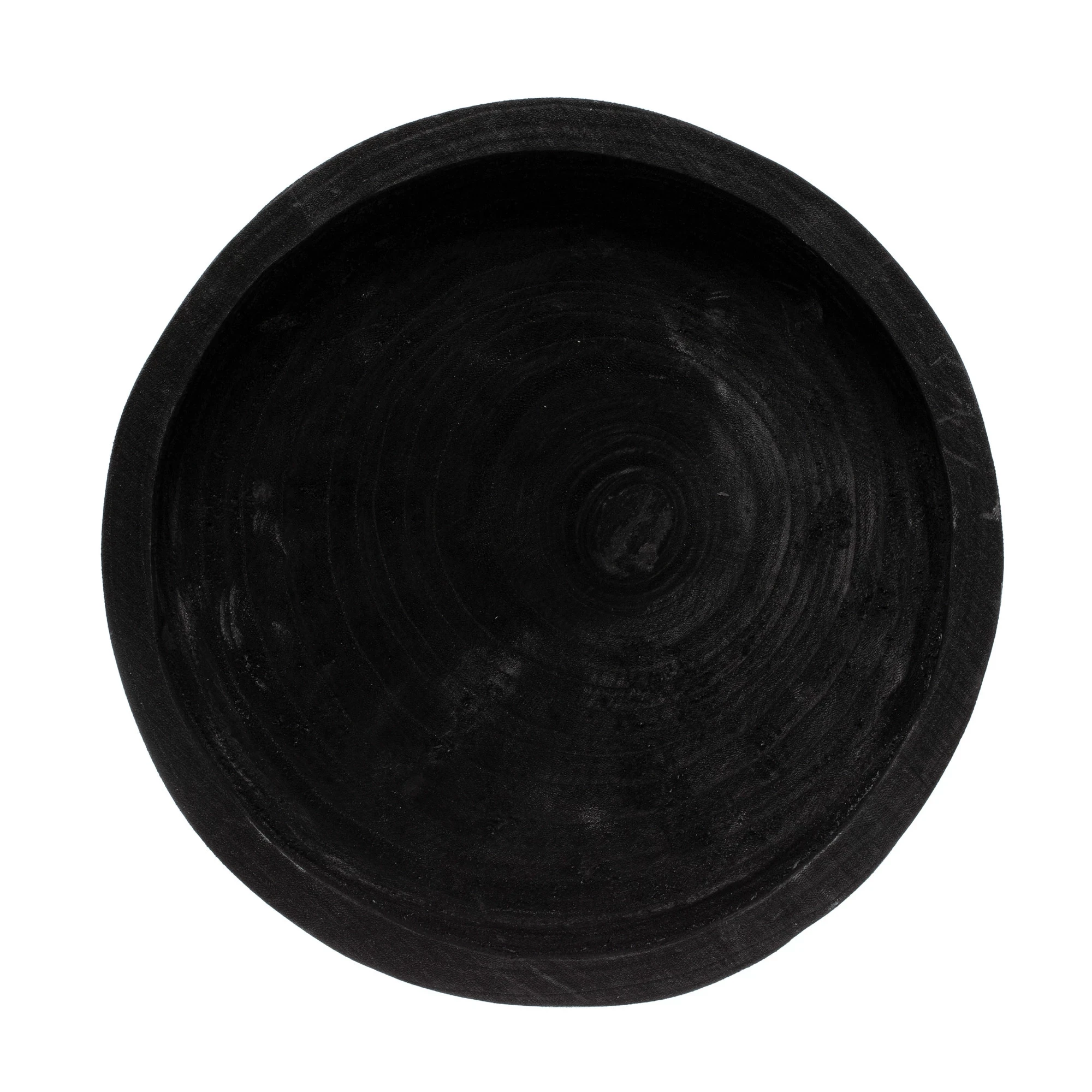 Decorative Paulownia Wood Footed Tray, Black by White Cliff Studio