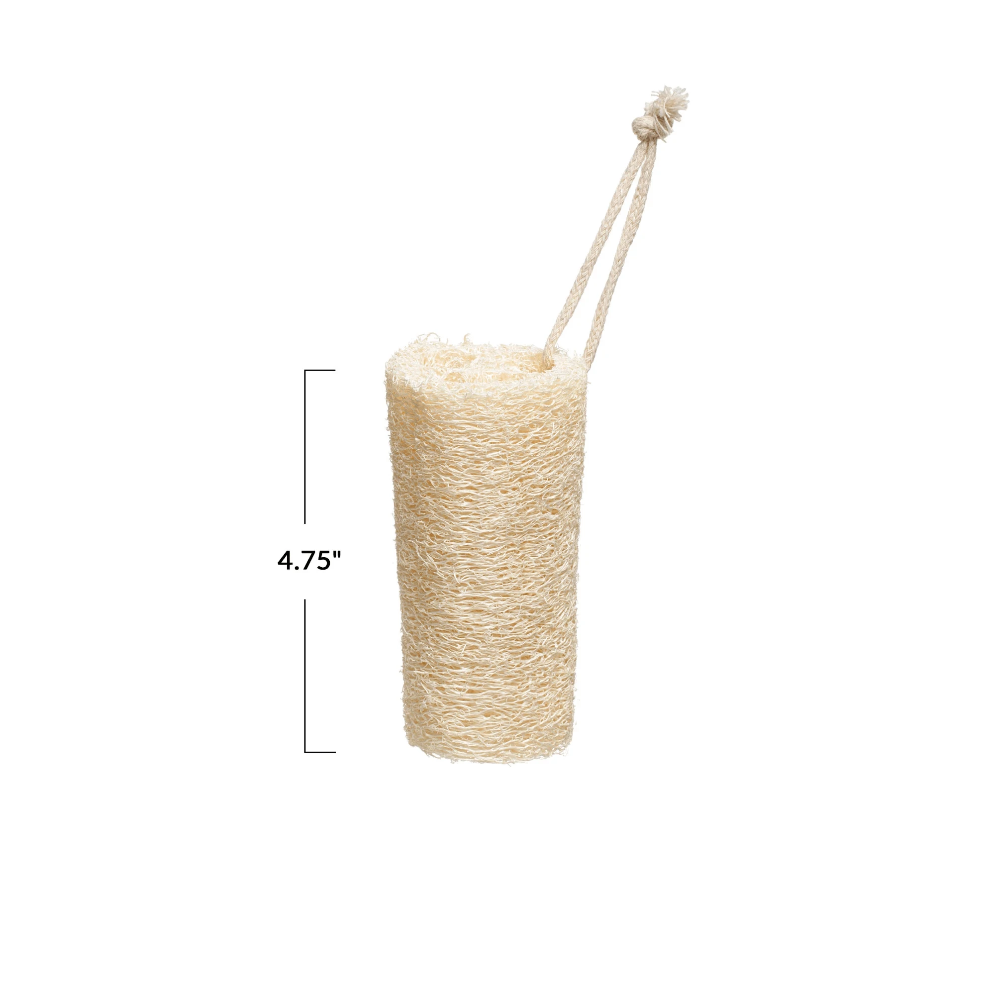 Loofah Brush with Cotton Rope Hanger, Natural by White Cliff Studio