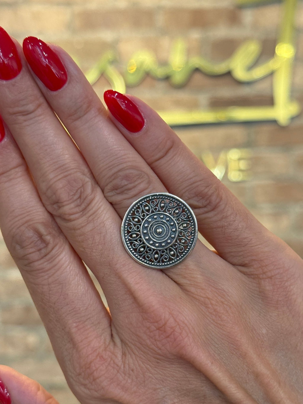Filigree Mandala Silver Ring Silver Ring La Vie Bien Filigree Mandala Silver Ring