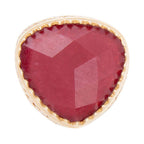 Filigreed Merlot Red Quarrtz Golden Statement Ring by Barse Jewelry