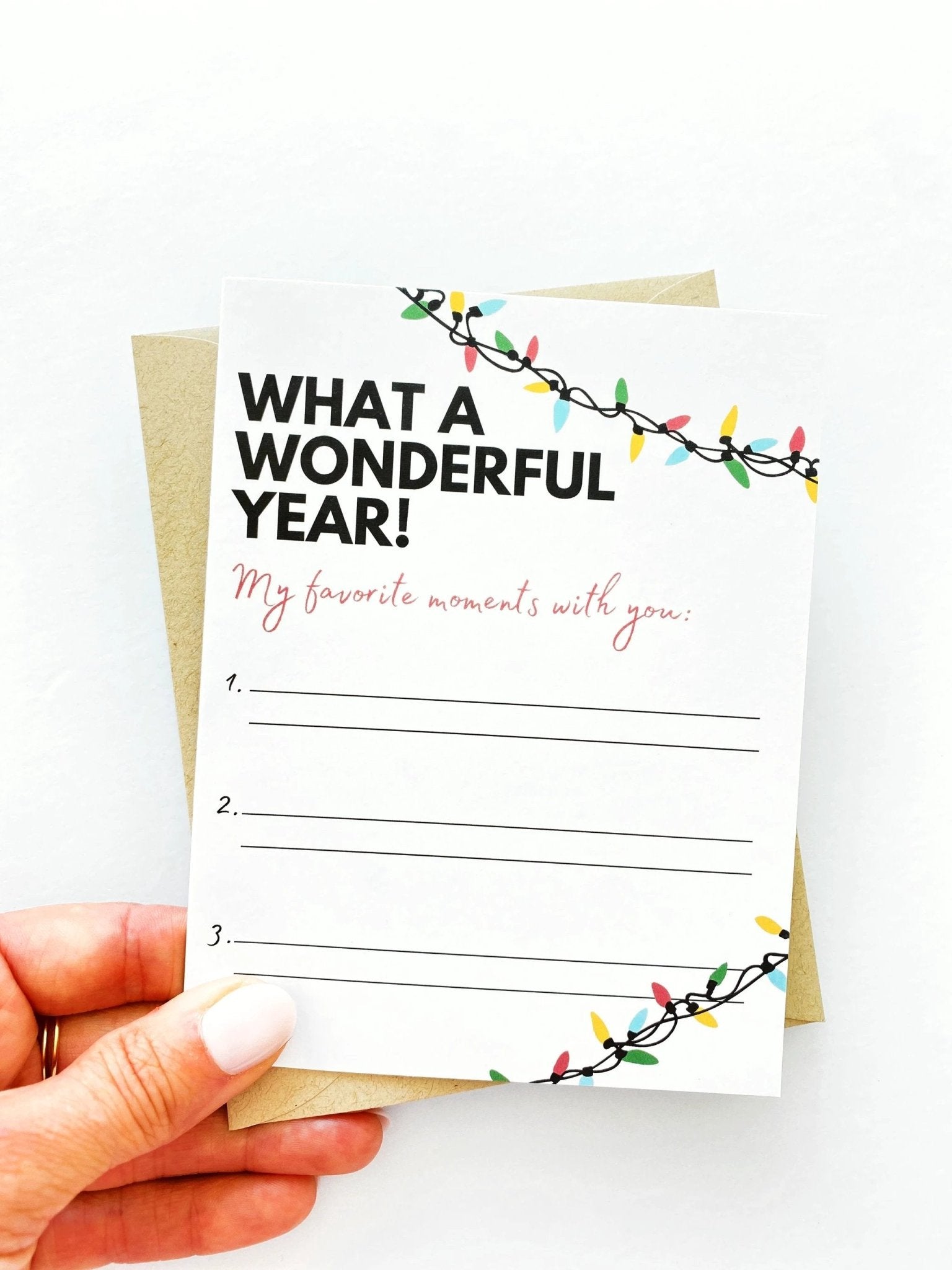 Fill in the Blank Favorite Moments Holiday Card by Five Dot Post