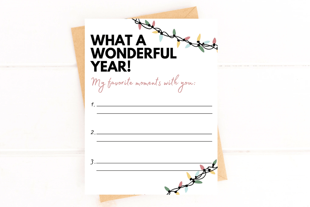 Fill in the Blank Favorite Moments Holiday Card by Five Dot Post