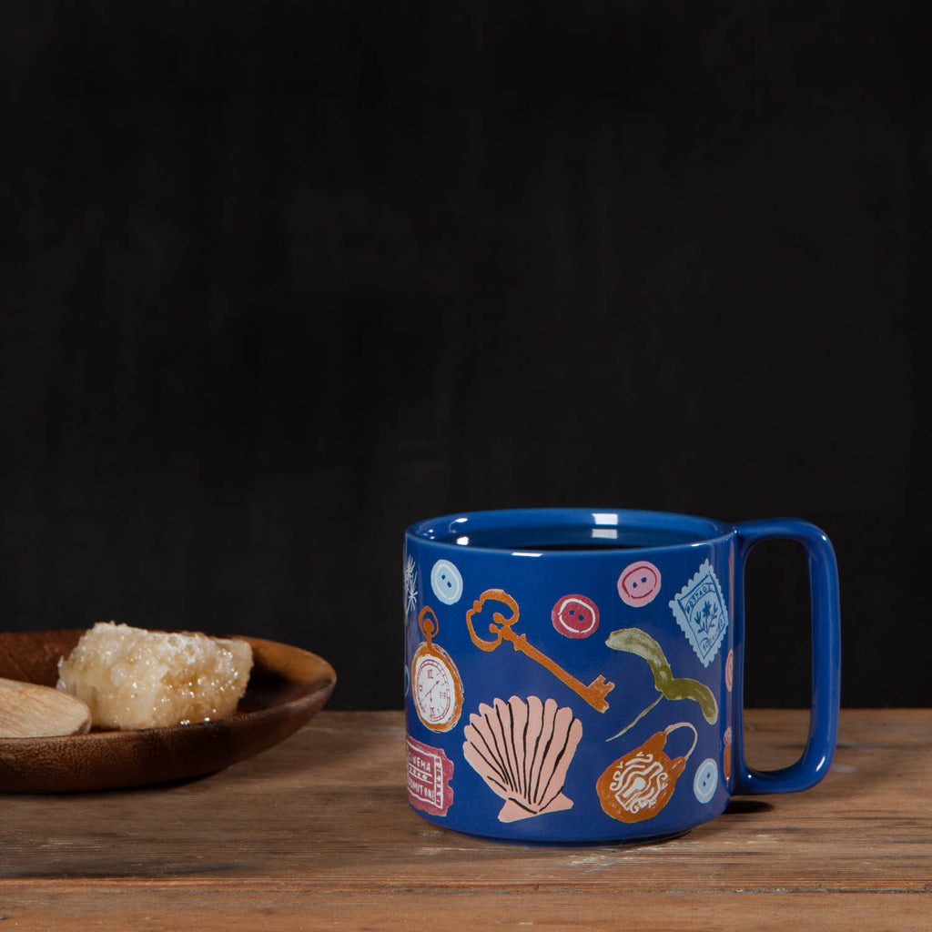Finders Keepers Ceramic Studio Midi Mug | Cobalt Blue Coffee Tea Cup | 11 oz Mug La Vie Bien Finders Keepers Ceramic Studio Midi Mug | Cobalt Blue Coffee Tea Cup | 11 oz