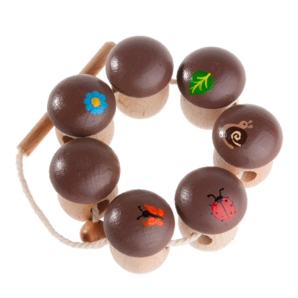 Mushroom Wooden Lacing Toy For Toddlers