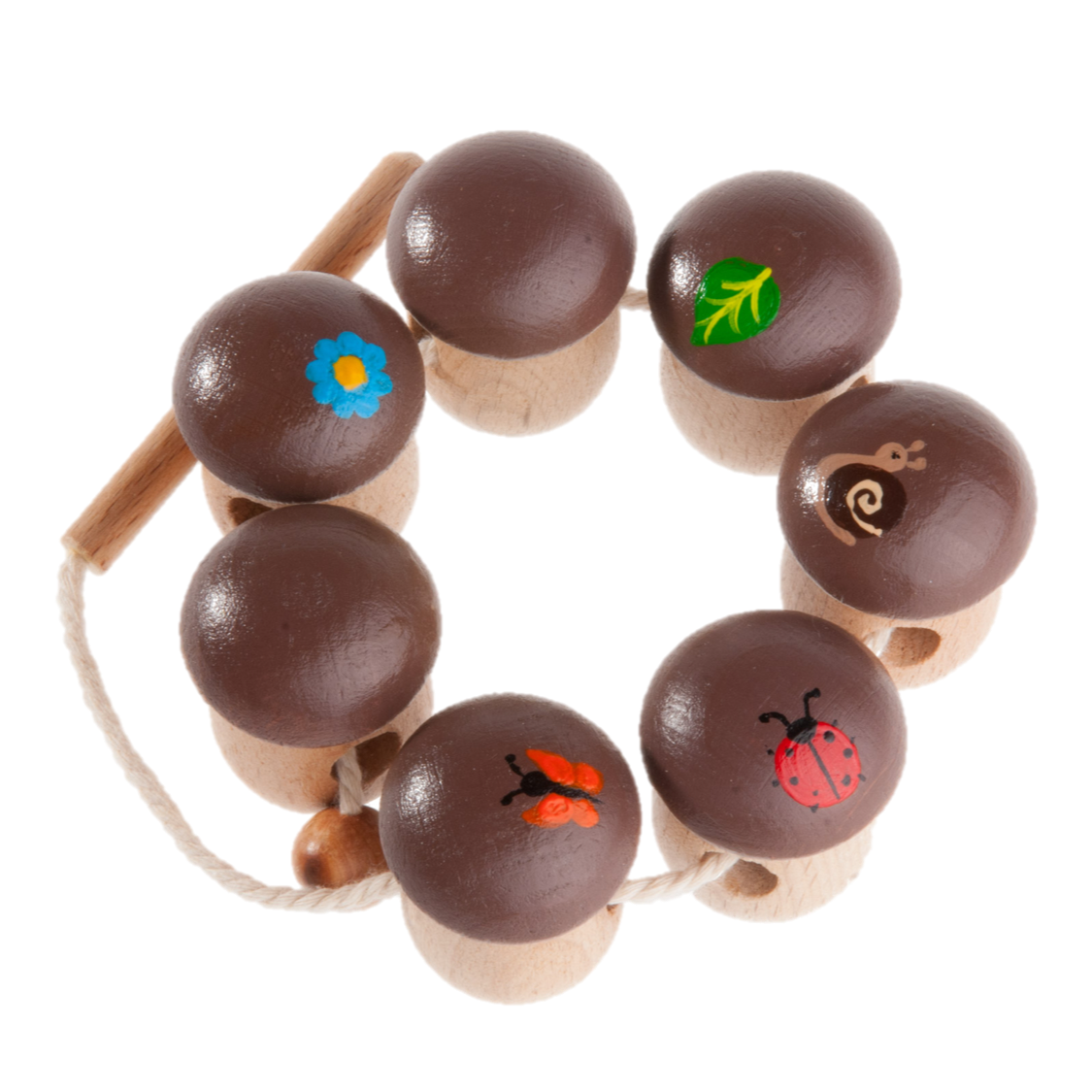 Mushroom Wooden Lacing Toy For Toddlers