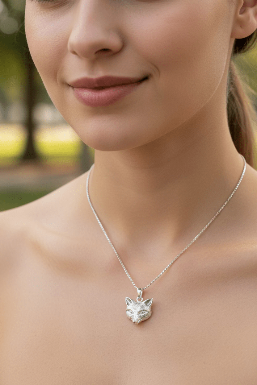 Fiona Fox Necklace in Sterling Silver Pendant La Vie Bien Fiona Fox Necklace in Sterling Silver