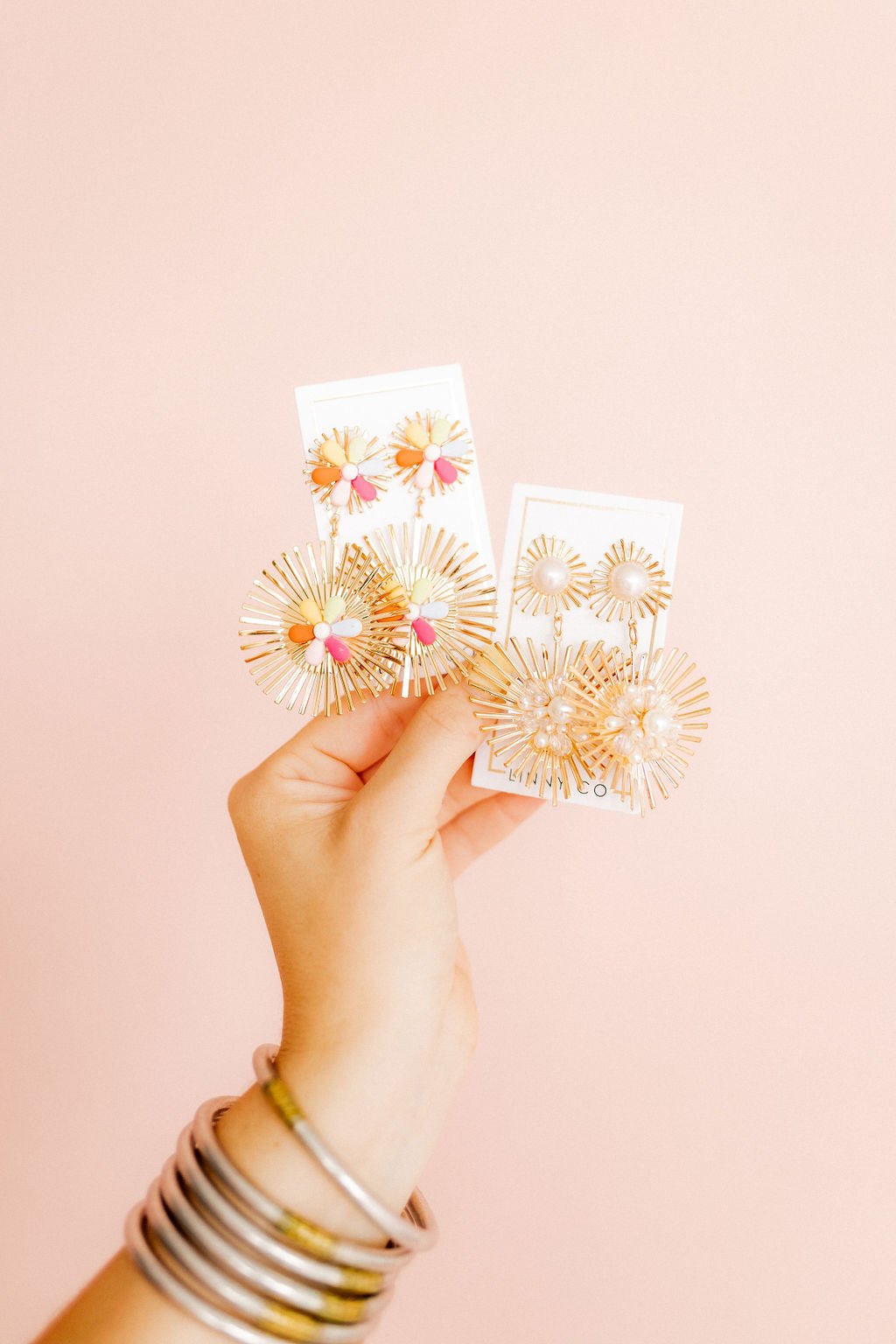 Fiona Statement Earrings - Pearl