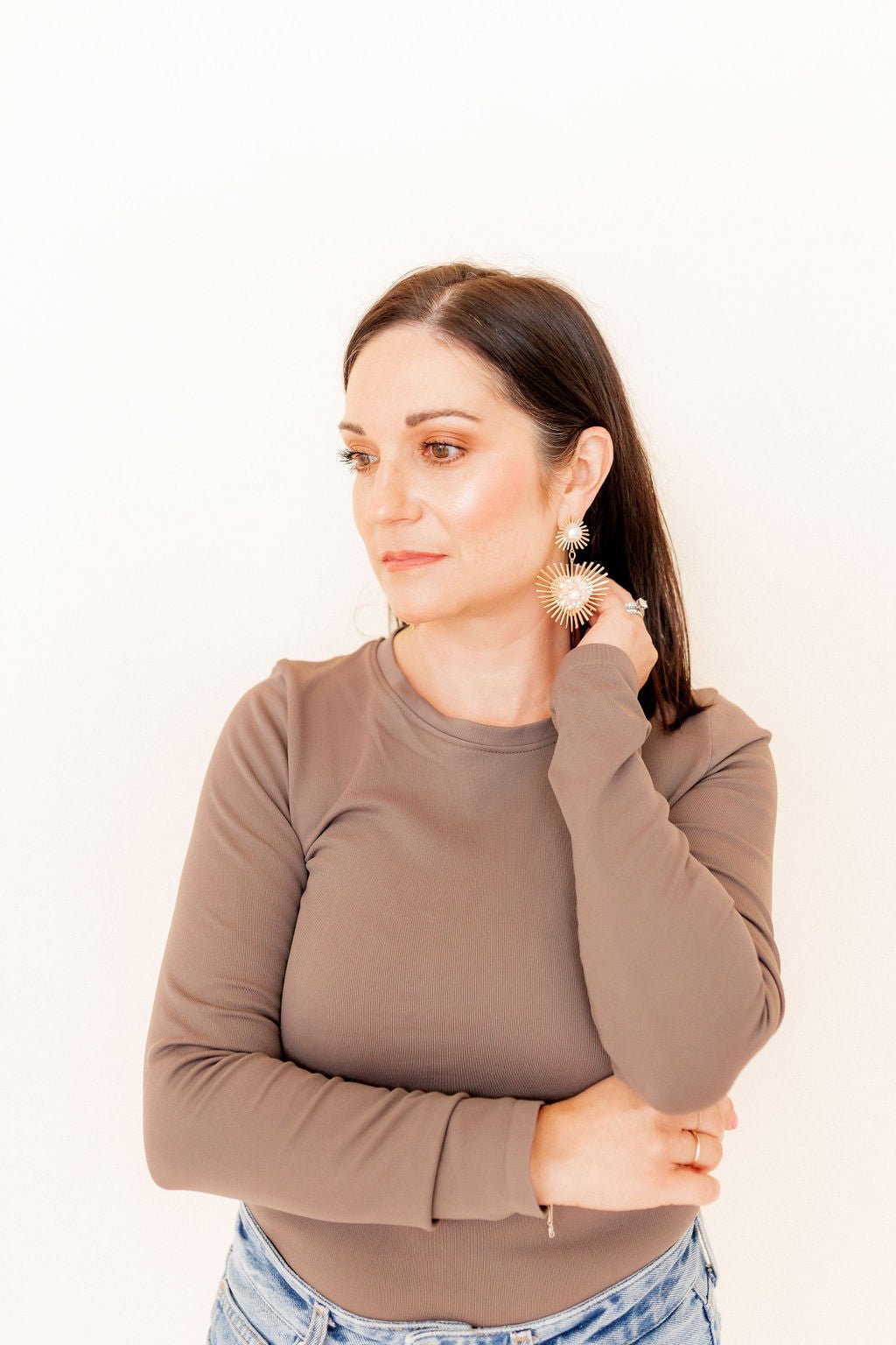 Fiona Statement Earrings - Pearl