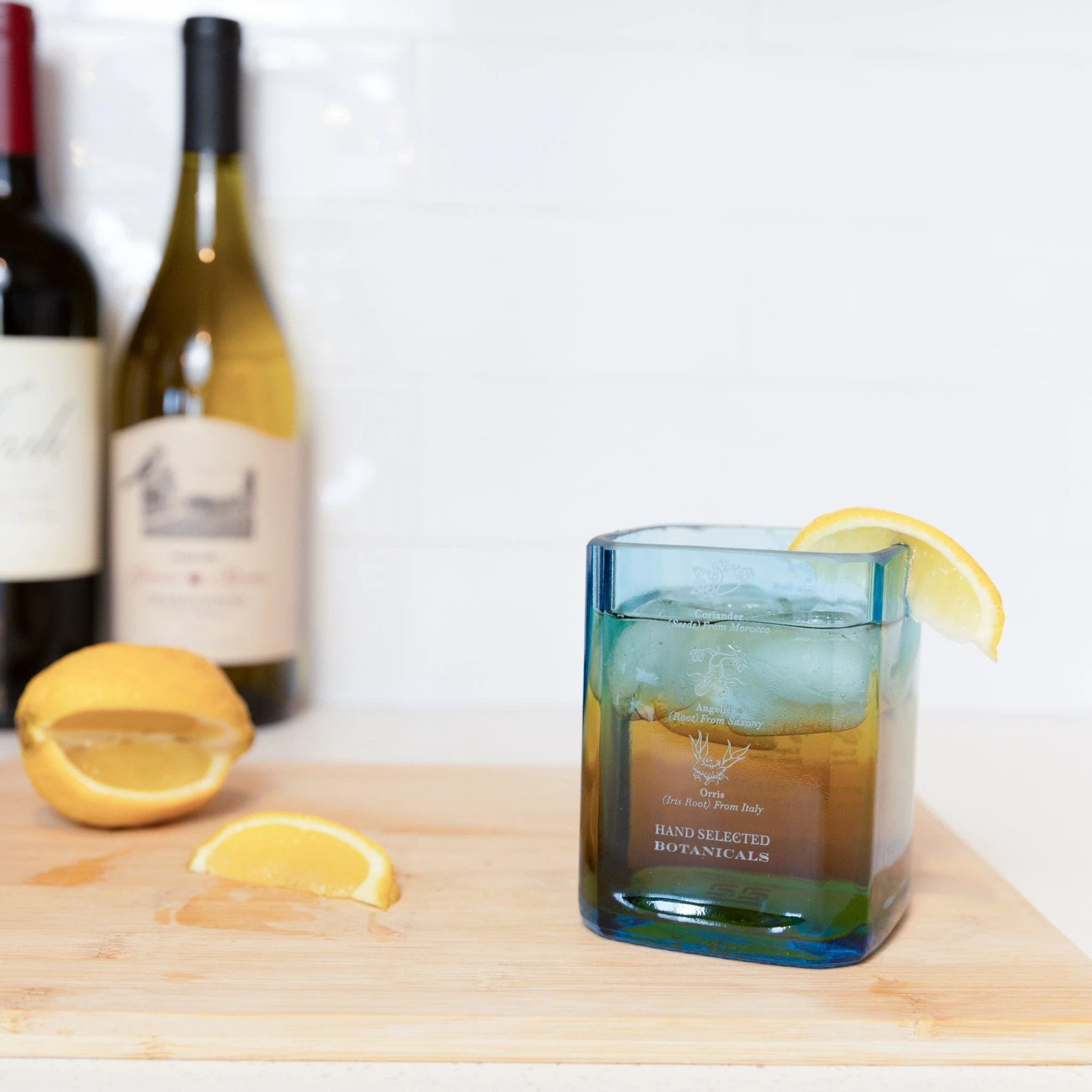 Gin Reclaimed Bottle Glassware - Set of 4 by Upavim Crafts