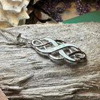 Fire Opal Celtic Infinity Necklace in Sterling Silver Pendant La Vie Bien Fire Opal Celtic Infinity Necklace in Sterling Silver