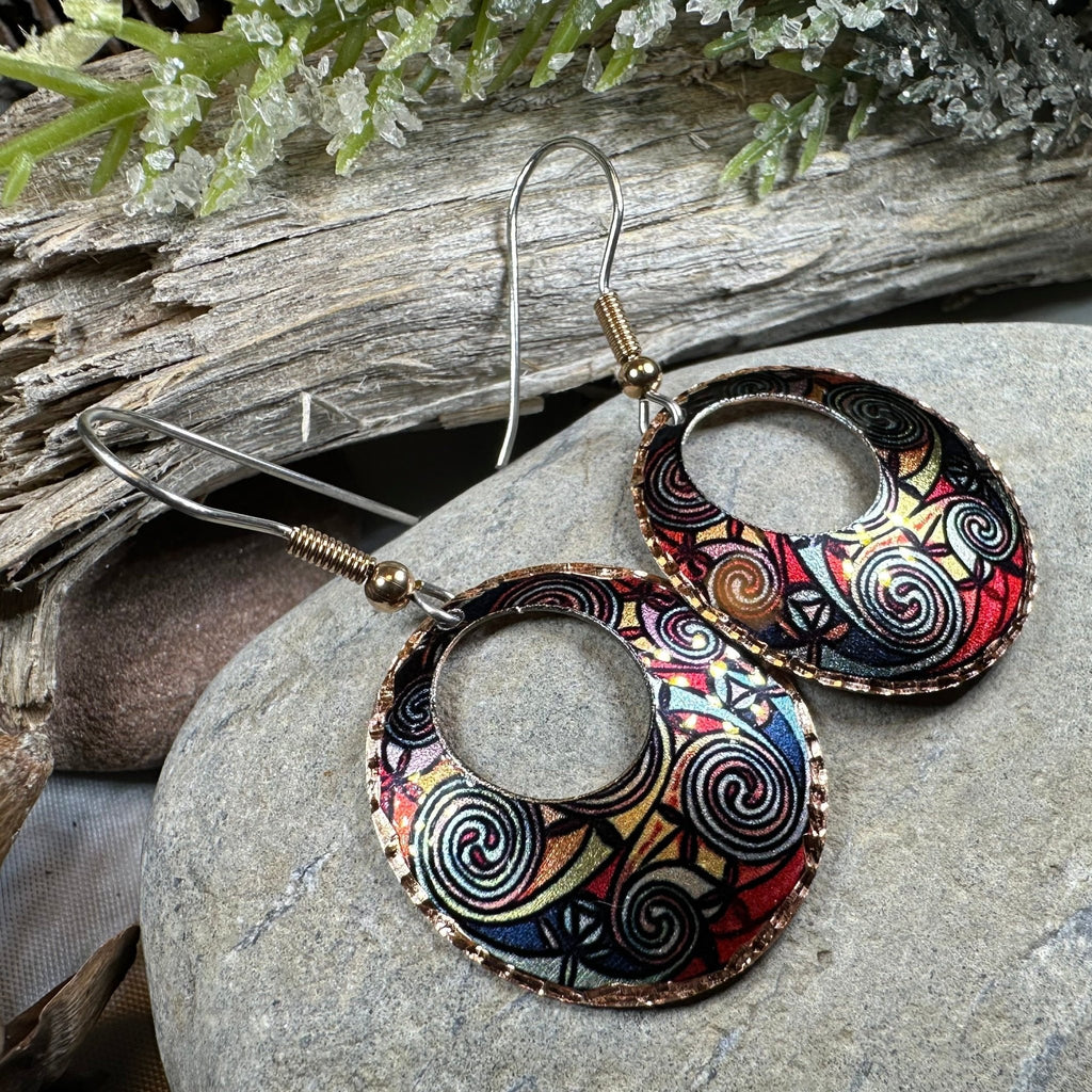 Firedancer Celtic Spiral Copper Earrings Dangle Earrings La Vie Bien Firedancer Celtic Spiral Copper Earrings