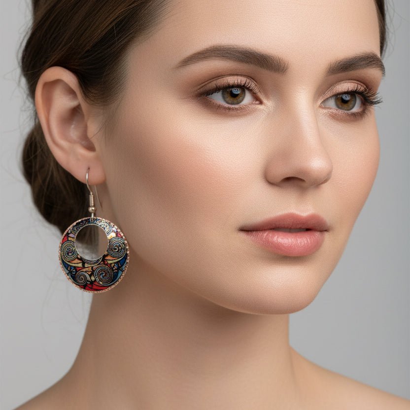 Firedancer Celtic Spiral Copper Earrings Dangle Earrings La Vie Bien Firedancer Celtic Spiral Copper Earrings