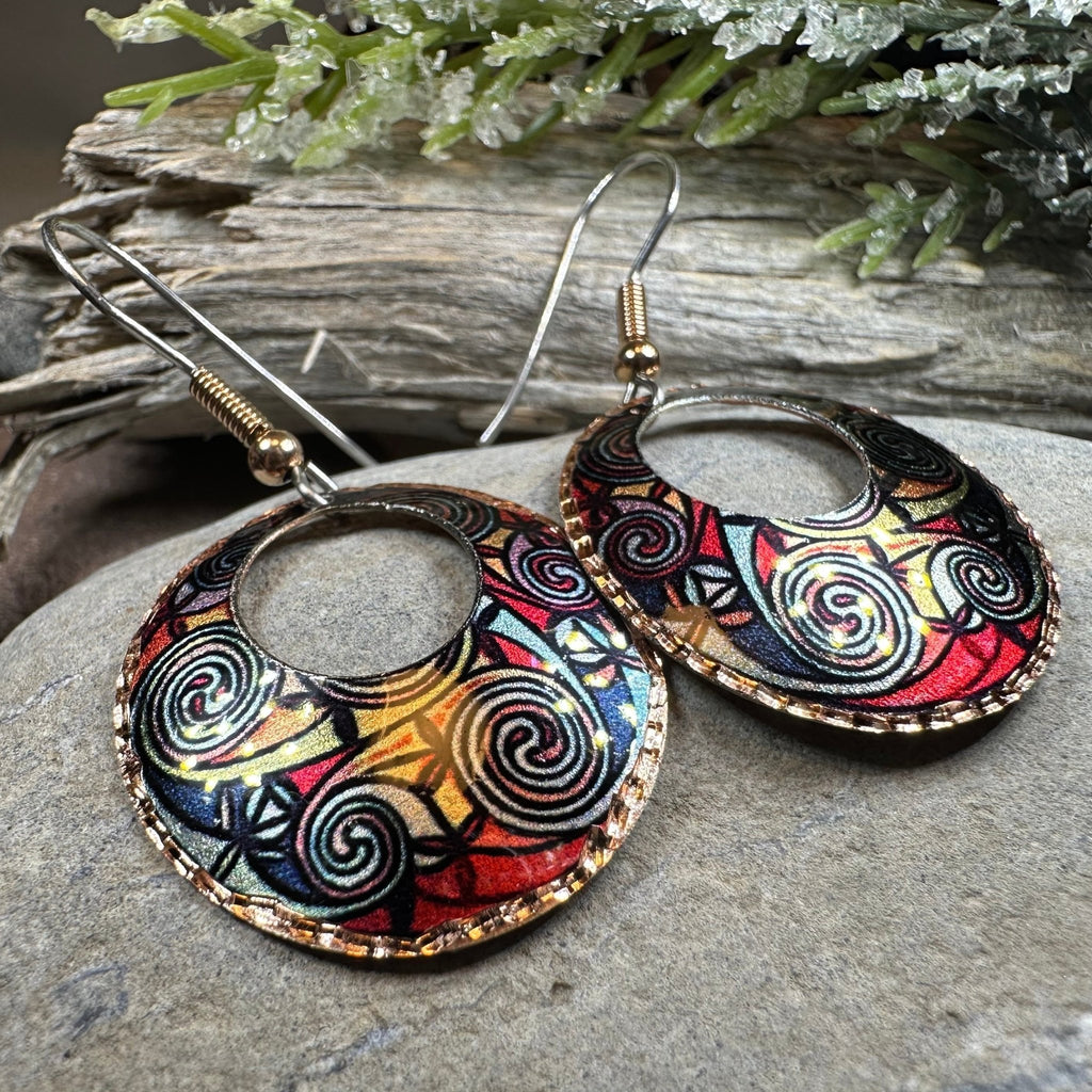 Firedancer Celtic Spiral Copper Earrings Dangle Earrings La Vie Bien Firedancer Celtic Spiral Copper Earrings