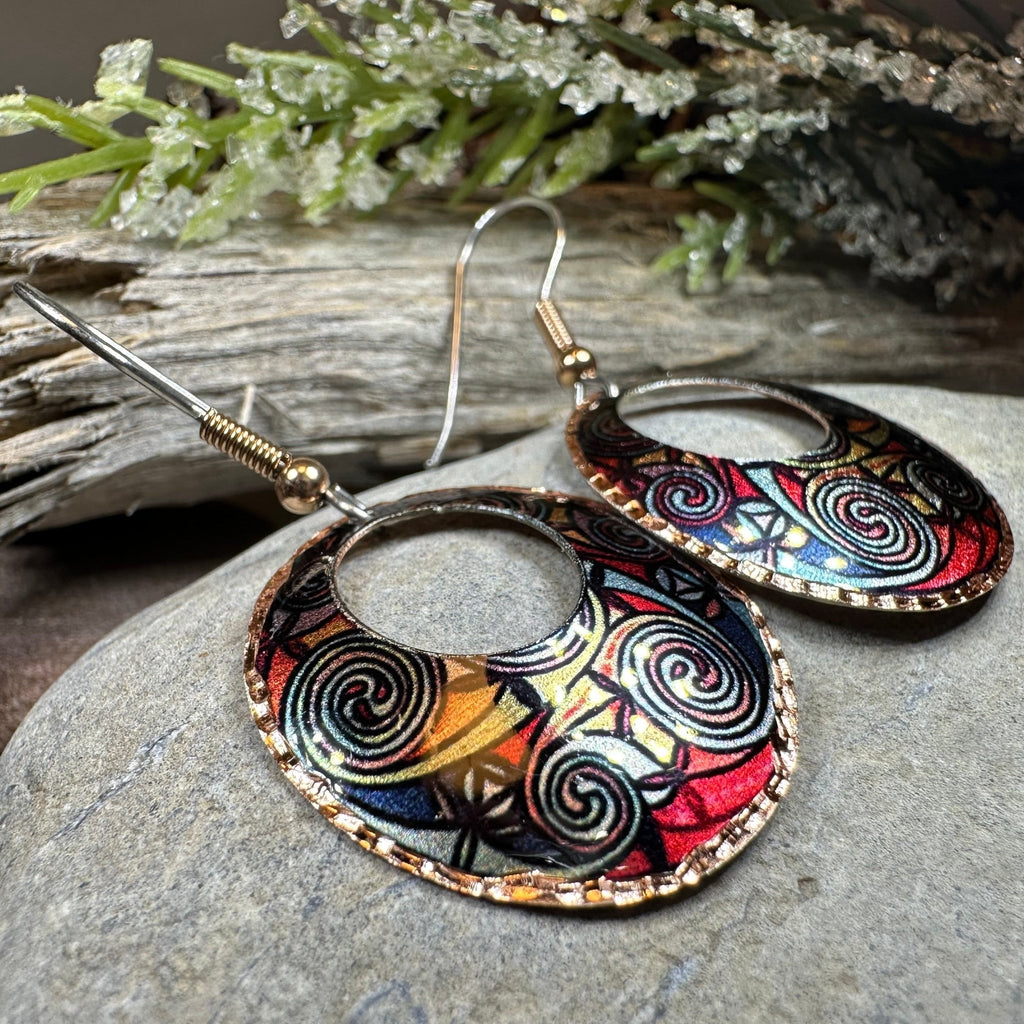 Firedancer Celtic Spiral Copper Earrings Dangle Earrings La Vie Bien Firedancer Celtic Spiral Copper Earrings