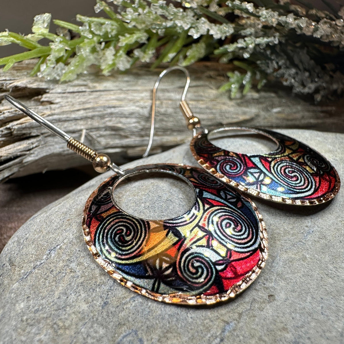Firedancer Celtic Spiral Copper Earrings Dangle Earrings La Vie Bien Firedancer Celtic Spiral Copper Earrings