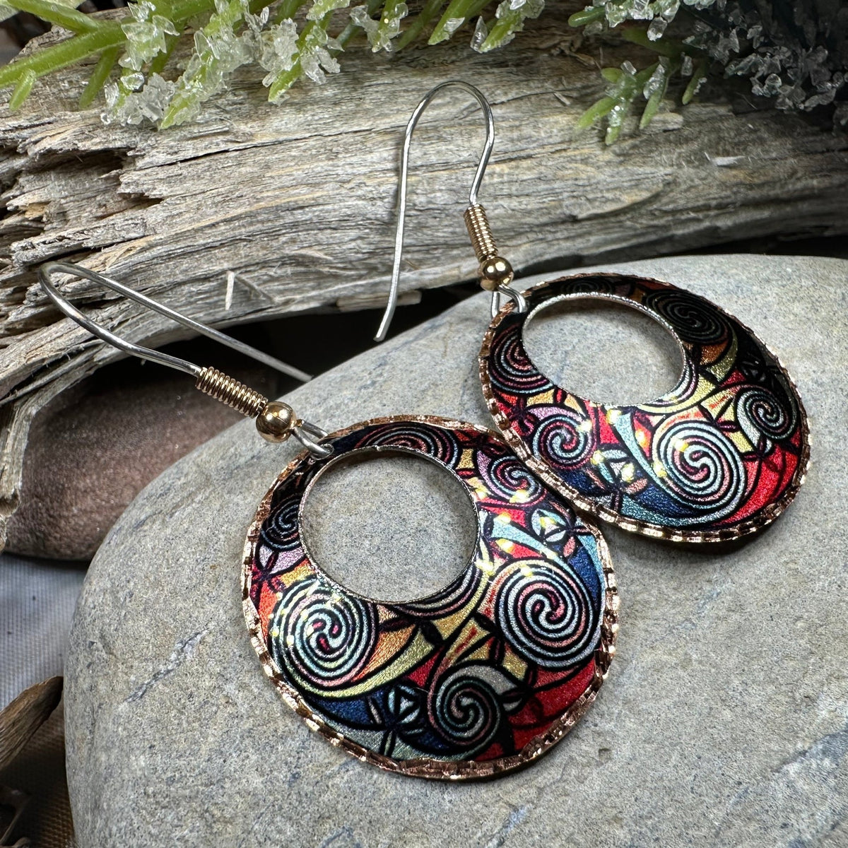 Firedancer Celtic Spiral Copper Earrings Dangle Earrings La Vie Bien Firedancer Celtic Spiral Copper Earrings