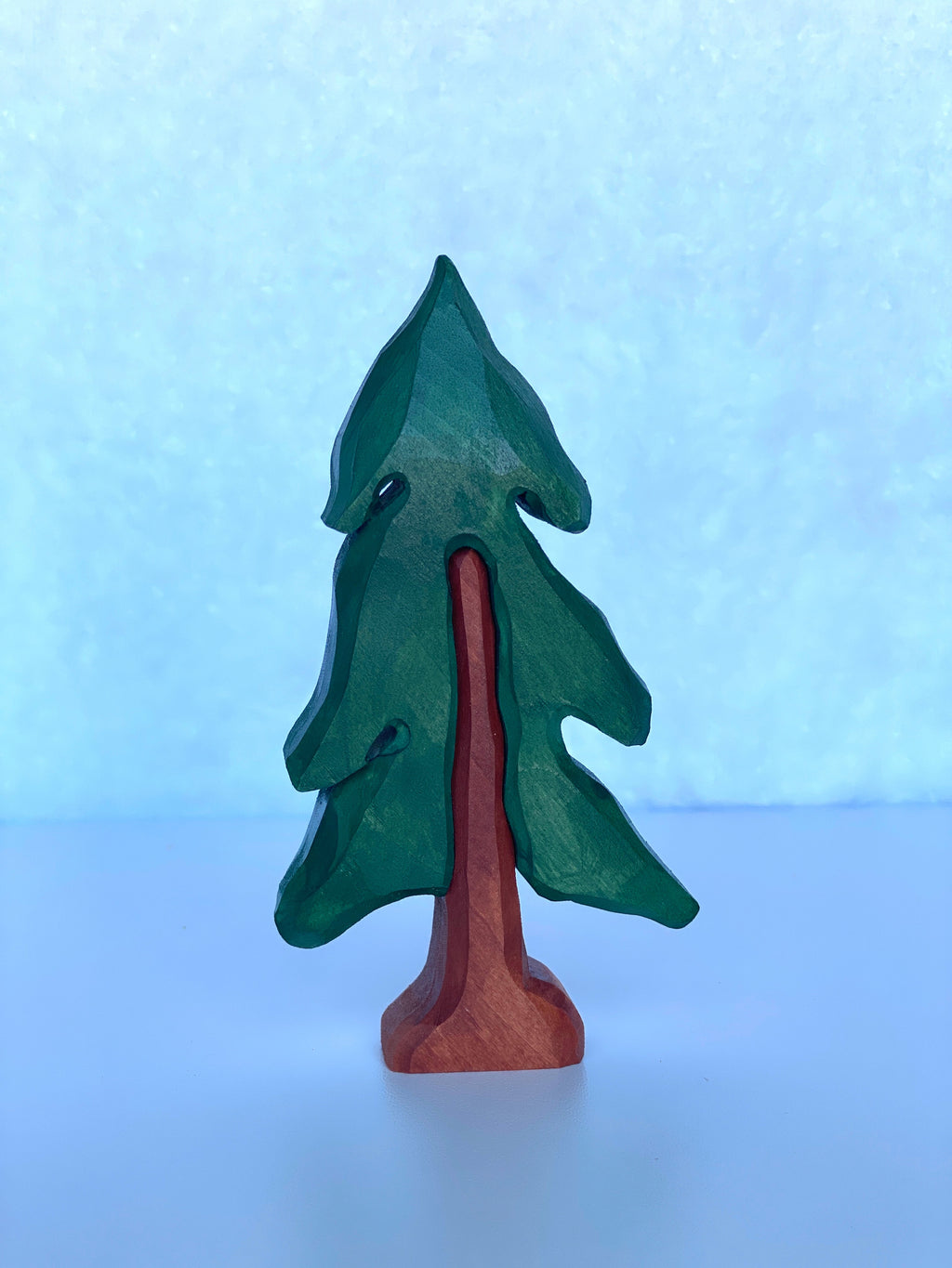 Hand Carved Fir Tree Small World