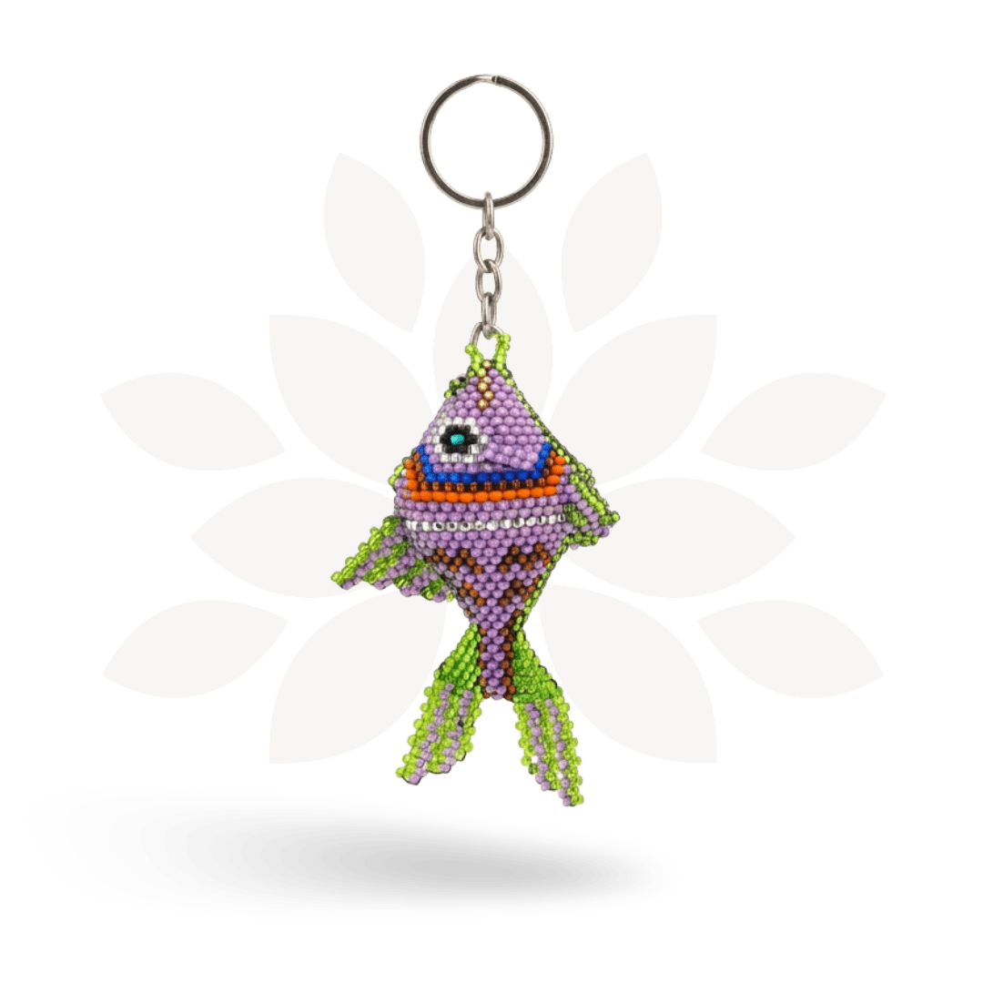 Fish Seed Bead Keychain | Hand Beaded Fair Trade Keychain - Guatemala Keychains La Vie Bien Fish Seed Bead Keychain | Hand Beaded Fair Trade Keychain - Guatemala